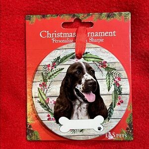 Springer Spaniel Christmas Tree Ornament- NEW- DIY Personalize it!